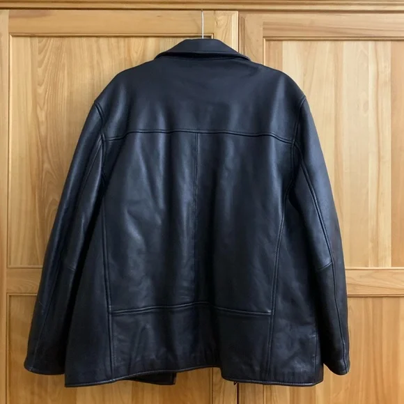 Vince Camuto black genuine leather jacket
